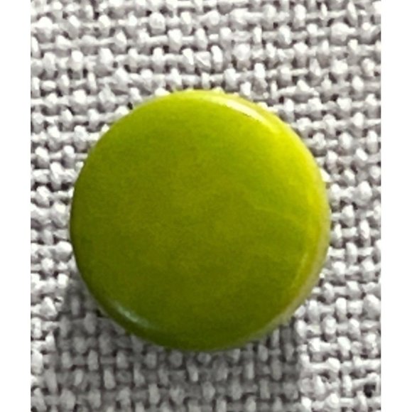 Green Stone Button Earrings - Picture 2 of 6